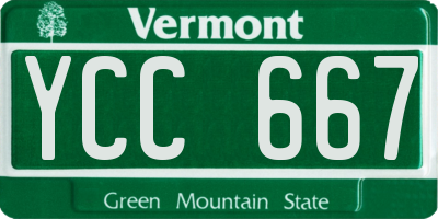VT license plate YCC667