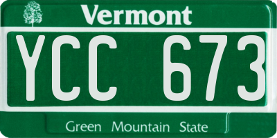 VT license plate YCC673