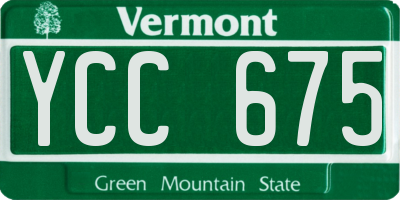 VT license plate YCC675