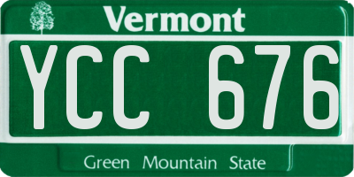 VT license plate YCC676