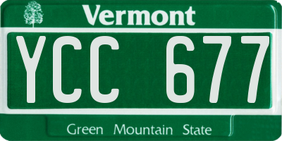VT license plate YCC677