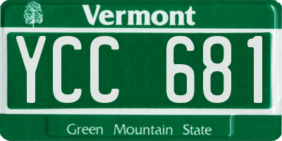 VT license plate YCC681