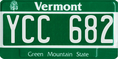 VT license plate YCC682