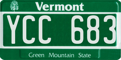 VT license plate YCC683