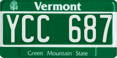 VT license plate YCC687