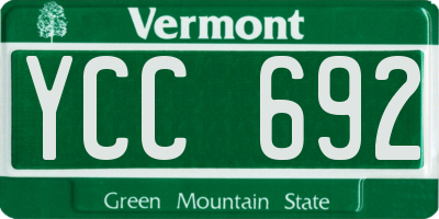 VT license plate YCC692