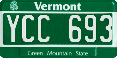 VT license plate YCC693
