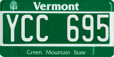 VT license plate YCC695