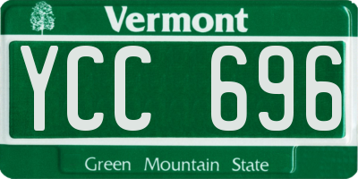 VT license plate YCC696