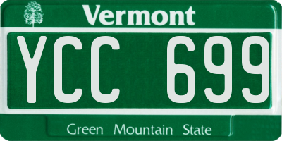 VT license plate YCC699