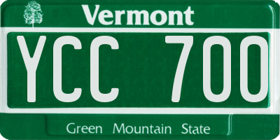 VT license plate YCC700