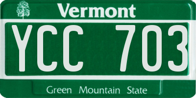 VT license plate YCC703