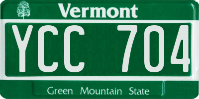 VT license plate YCC704