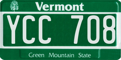 VT license plate YCC708