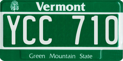 VT license plate YCC710