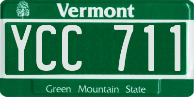VT license plate YCC711