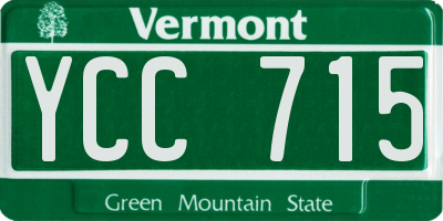 VT license plate YCC715