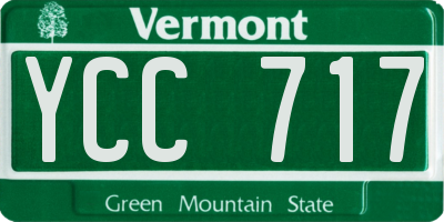 VT license plate YCC717