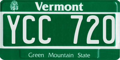VT license plate YCC720