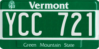 VT license plate YCC721