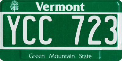 VT license plate YCC723