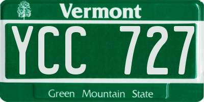 VT license plate YCC727