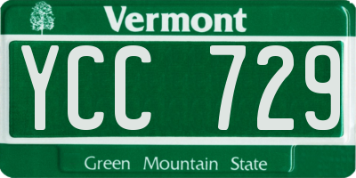 VT license plate YCC729