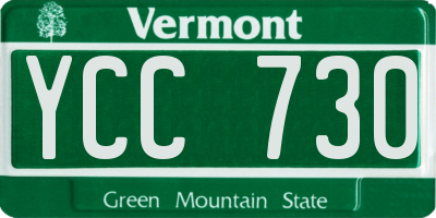 VT license plate YCC730