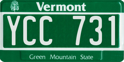 VT license plate YCC731