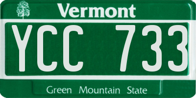 VT license plate YCC733