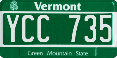 VT license plate YCC735