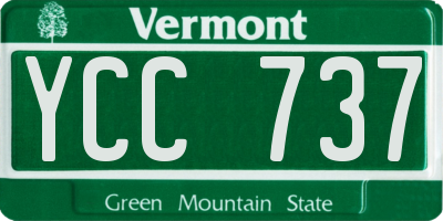 VT license plate YCC737