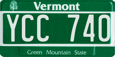VT license plate YCC740