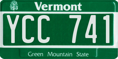 VT license plate YCC741