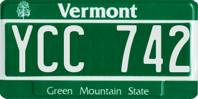 VT license plate YCC742