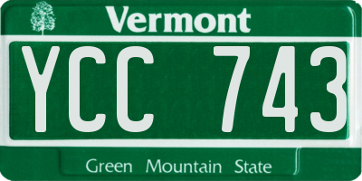 VT license plate YCC743