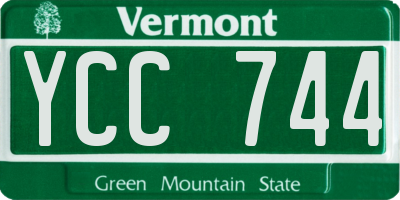 VT license plate YCC744