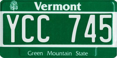 VT license plate YCC745