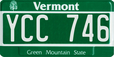 VT license plate YCC746