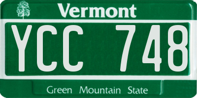 VT license plate YCC748