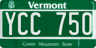 VT license plate YCC750