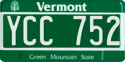 VT license plate YCC752
