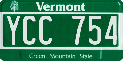 VT license plate YCC754