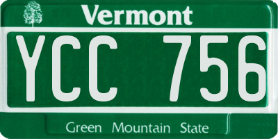 VT license plate YCC756