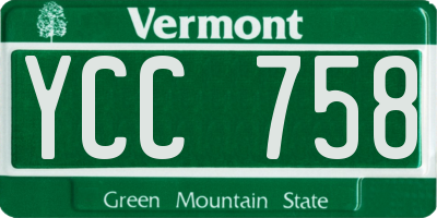 VT license plate YCC758