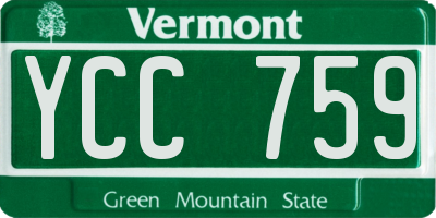VT license plate YCC759