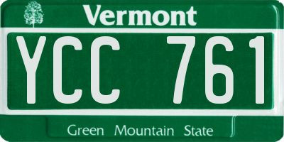 VT license plate YCC761