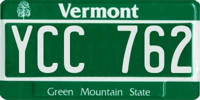 VT license plate YCC762