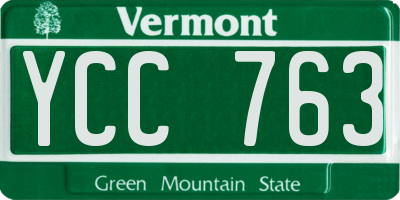 VT license plate YCC763