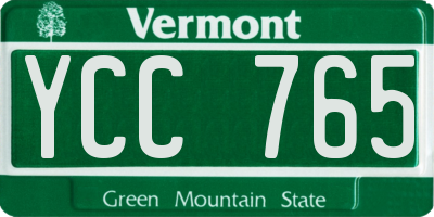 VT license plate YCC765